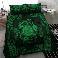 Personalized Montgomeryshire Sir Drefaldwyn Bedding Set Green Water Triskele Celtic-inspired - Wonder Print Shop