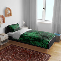 Personalized Montgomeryshire Sir Drefaldwyn Bedding Set Green Water Triskele Celtic-inspired - Wonder Print Shop