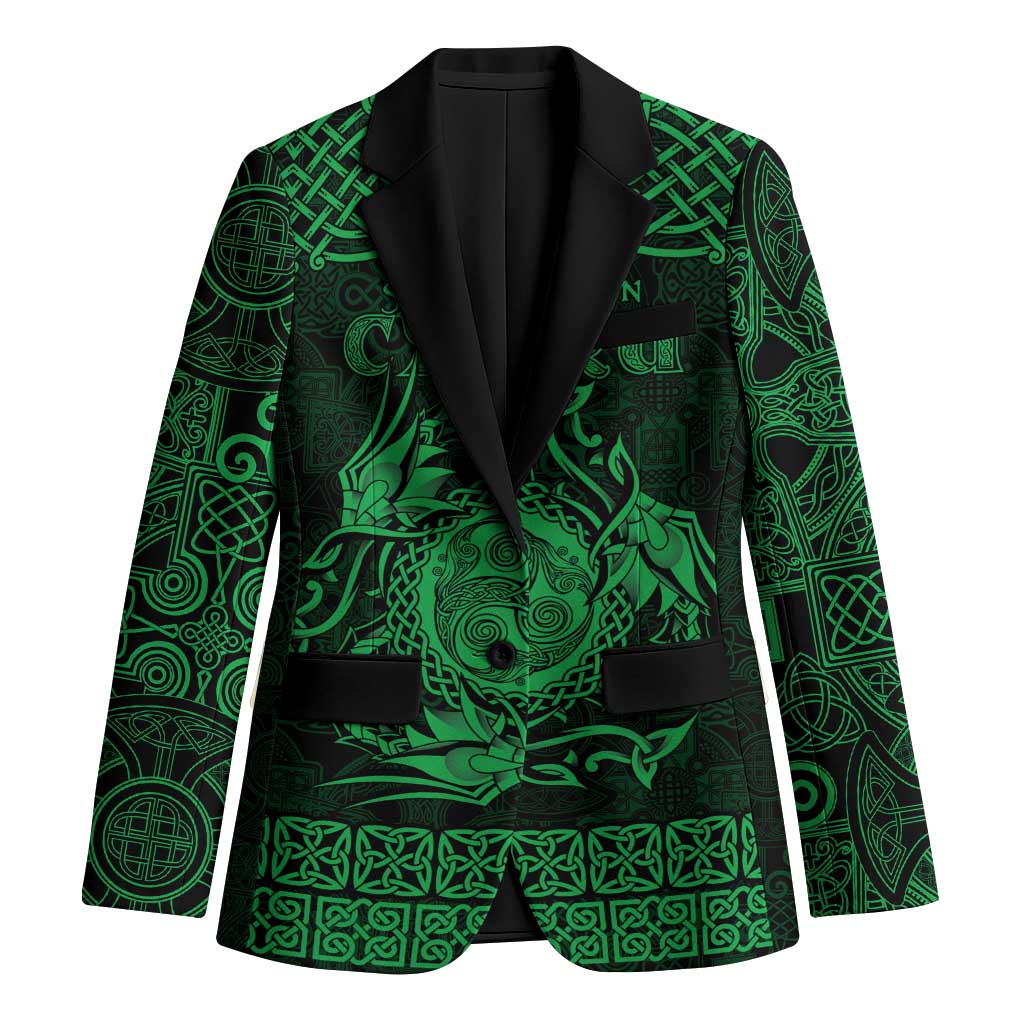 Personalized Montgomeryshire Sir Drefaldwyn Blazer Green Water Triskele Celtic-inspired - Wonder Print Shop