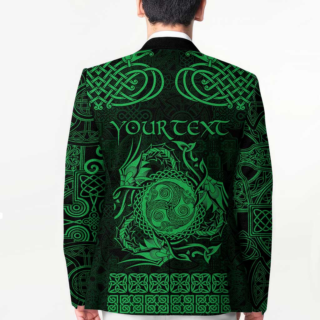 Personalized Montgomeryshire Sir Drefaldwyn Blazer Green Water Triskele Celtic-inspired - Wonder Print Shop