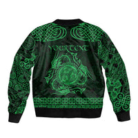 Personalized Montgomeryshire Sir Drefaldwyn Bomber Jacket Green Water Triskele Celtic-inspired - Wonder Print Shop