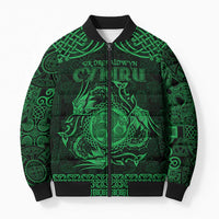 Personalized Montgomeryshire Sir Drefaldwyn Bomber Puffer Jacket Green Water Triskele Celtic-inspired - Wonder Print Shop