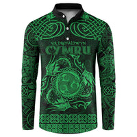 Personalized Montgomeryshire Sir Drefaldwyn Button Sweatshirt Green Water Triskele Celtic-inspired - Wonder Print Shop
