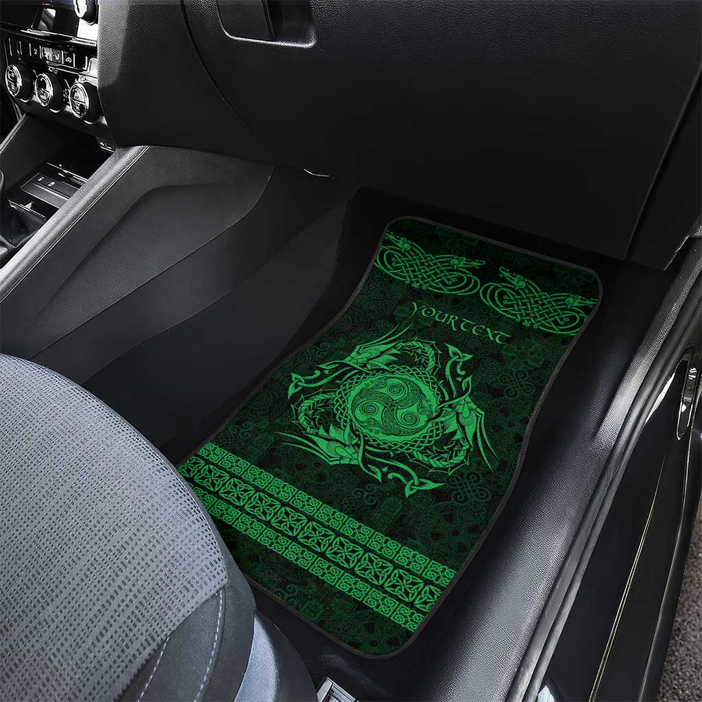 Personalized Montgomeryshire Sir Drefaldwyn Car Mats Green Water Triskele Celtic-inspired - Wonder Print Shop