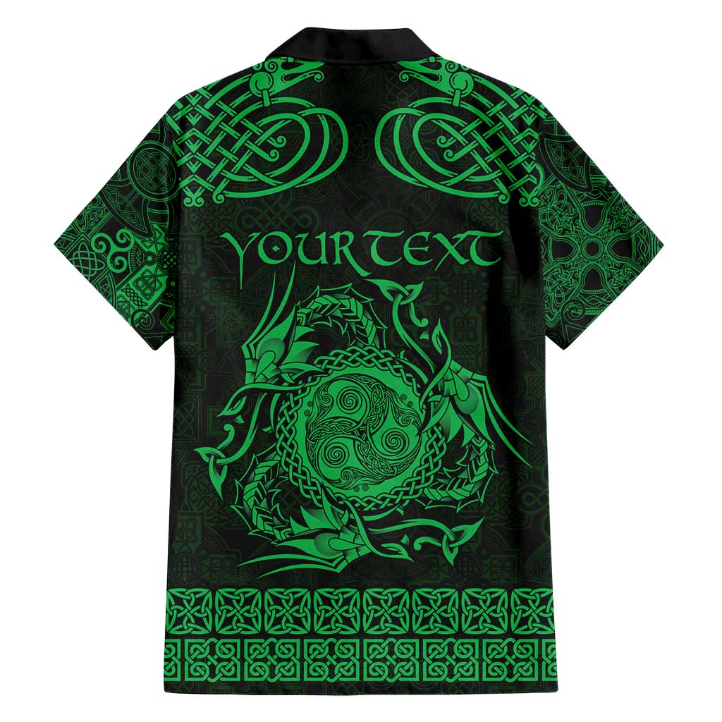 Personalized Montgomeryshire Sir Drefaldwyn Family Matching Long Sleeve Bodycon Dress and Hawaiian Shirt Green Water Triskele Celtic-inspired - Wonder Print Shop