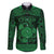 Personalized Montgomeryshire Sir Drefaldwyn Family Matching Long Sleeve Bodycon Dress and Hawaiian Shirt Green Water Triskele Celtic-inspired - Wonder Print Shop