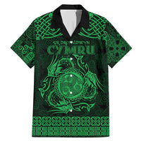 Personalized Montgomeryshire Sir Drefaldwyn Family Matching Mermaid Dress and Hawaiian Shirt Green Water Triskele Celtic-inspired - Wonder Print Shop