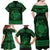 Personalized Montgomeryshire Sir Drefaldwyn Family Matching Off Shoulder Maxi Dress and Hawaiian Shirt Green Water Triskele Celtic-inspired - Wonder Print Shop