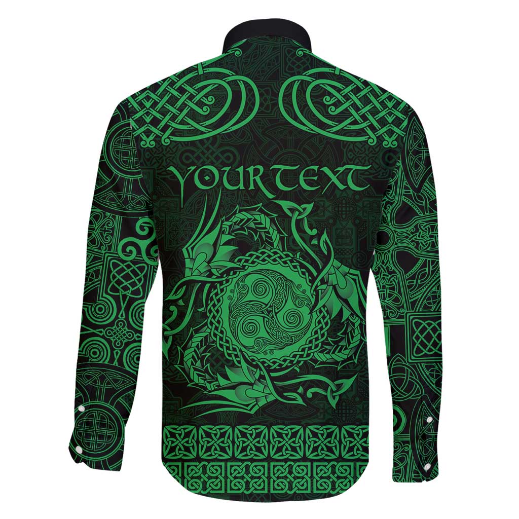 Personalized Montgomeryshire Sir Drefaldwyn Family Matching Short Sleeve Bodycon Dress and Hawaiian Shirt Green Water Triskele Celtic-inspired - Wonder Print Shop
