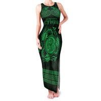Personalized Montgomeryshire Sir Drefaldwyn Family Matching Tank Maxi Dress and Hawaiian Shirt Green Water Triskele Celtic-inspired - Wonder Print Shop