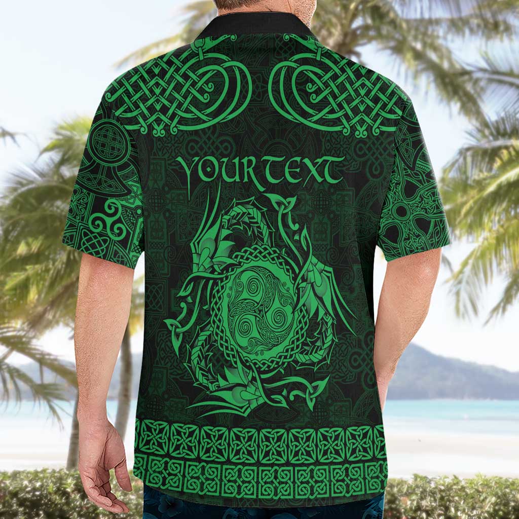 Personalized Montgomeryshire Sir Drefaldwyn Hawaiian Shirt Green Water Triskele Celtic-inspired - Wonder Print Shop