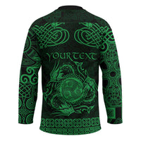 Personalized Montgomeryshire Sir Drefaldwyn Hockey Jersey Green Water Triskele Celtic-inspired - Wonder Print Shop