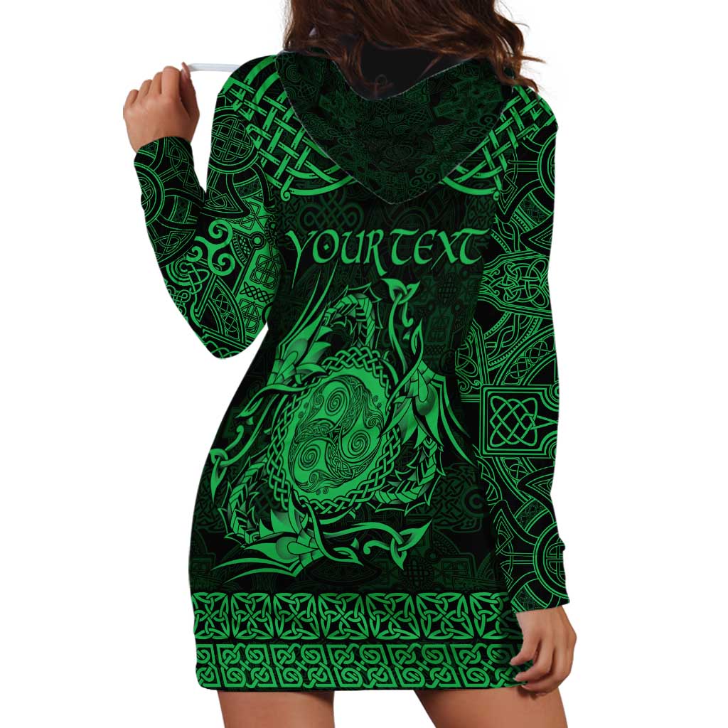 Personalized Montgomeryshire Sir Drefaldwyn Hoodie Dress Green Water Triskele Celtic-inspired - Wonder Print Shop