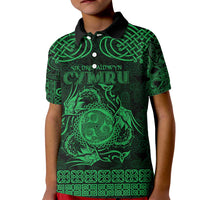 Personalized Montgomeryshire Sir Drefaldwyn Kid Polo Shirt Green Water Triskele Celtic-inspired - Wonder Print Shop