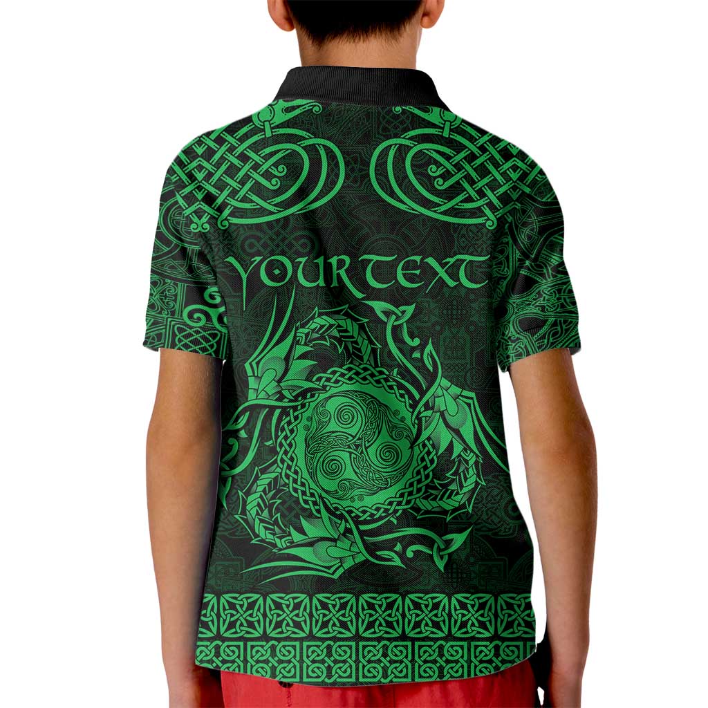 Personalized Montgomeryshire Sir Drefaldwyn Kid Polo Shirt Green Water Triskele Celtic-inspired - Wonder Print Shop