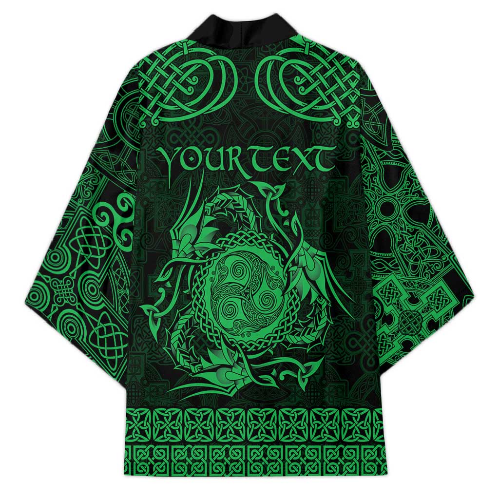 Personalized Montgomeryshire Sir Drefaldwyn Kimono Green Water Triskele Celtic-inspired - Wonder Print Shop