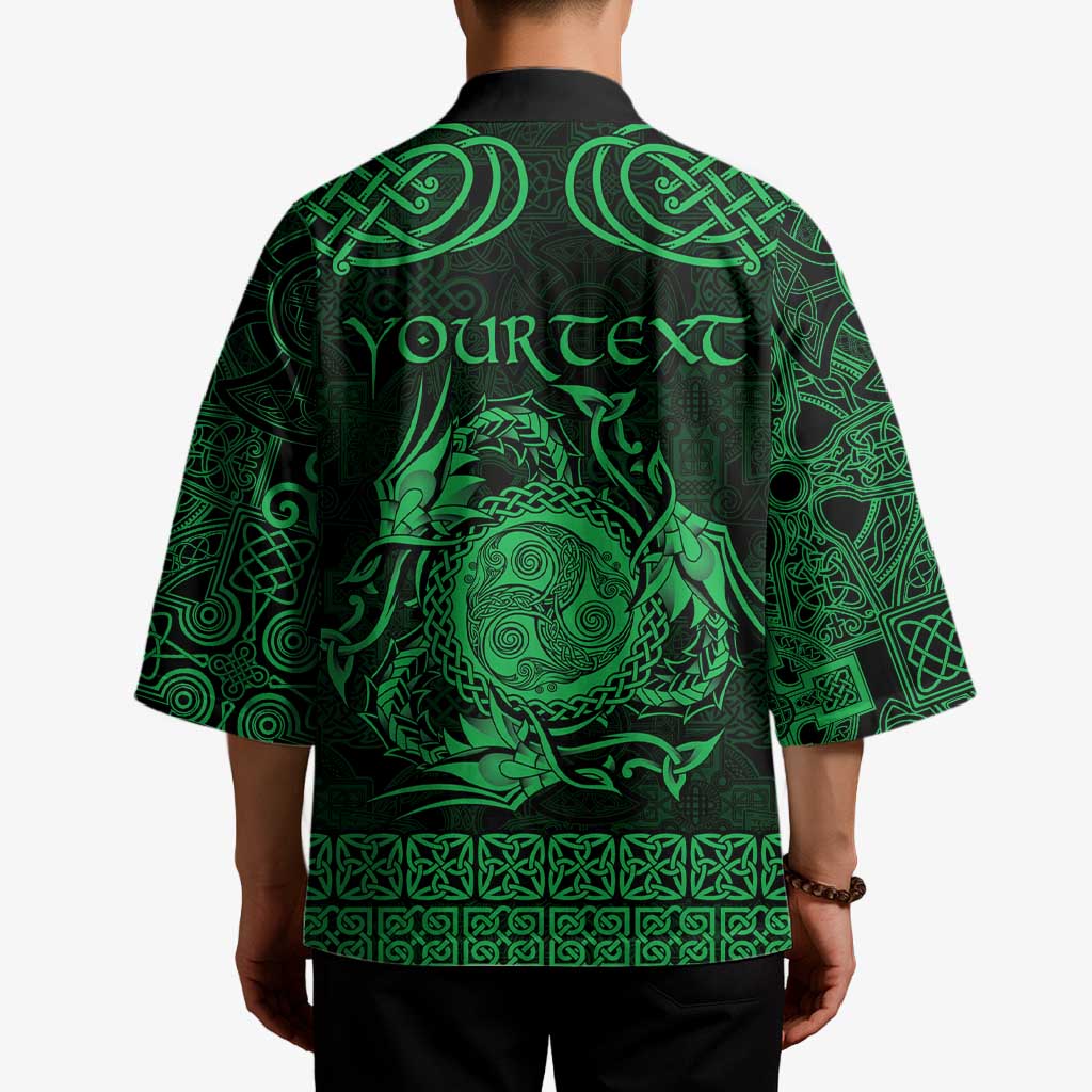 Personalized Montgomeryshire Sir Drefaldwyn Kimono Green Water Triskele Celtic-inspired - Wonder Print Shop