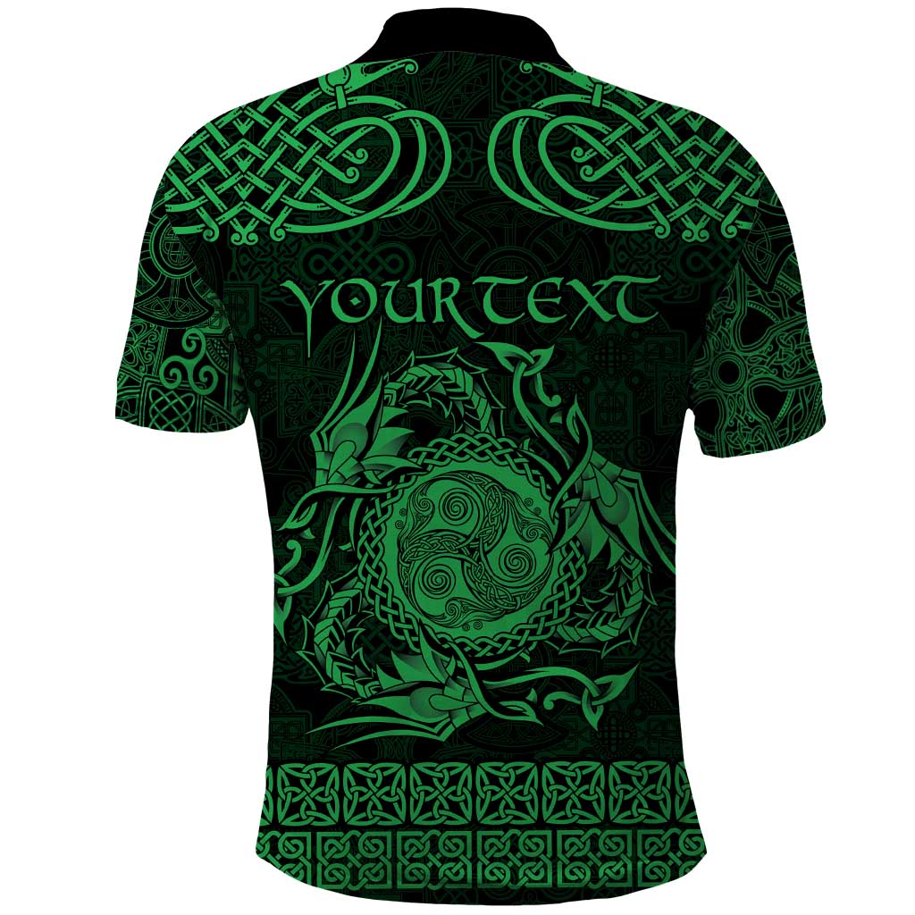 Personalized Montgomeryshire Sir Drefaldwyn Polo Shirt Green Water Triskele Celtic-inspired - Wonder Print Shop