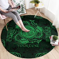 Personalized Montgomeryshire Sir Drefaldwyn Round Carpet Green Water Triskele Celtic-inspired - Wonder Print Shop