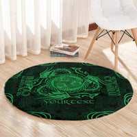 Personalized Montgomeryshire Sir Drefaldwyn Round Carpet Green Water Triskele Celtic-inspired - Wonder Print Shop