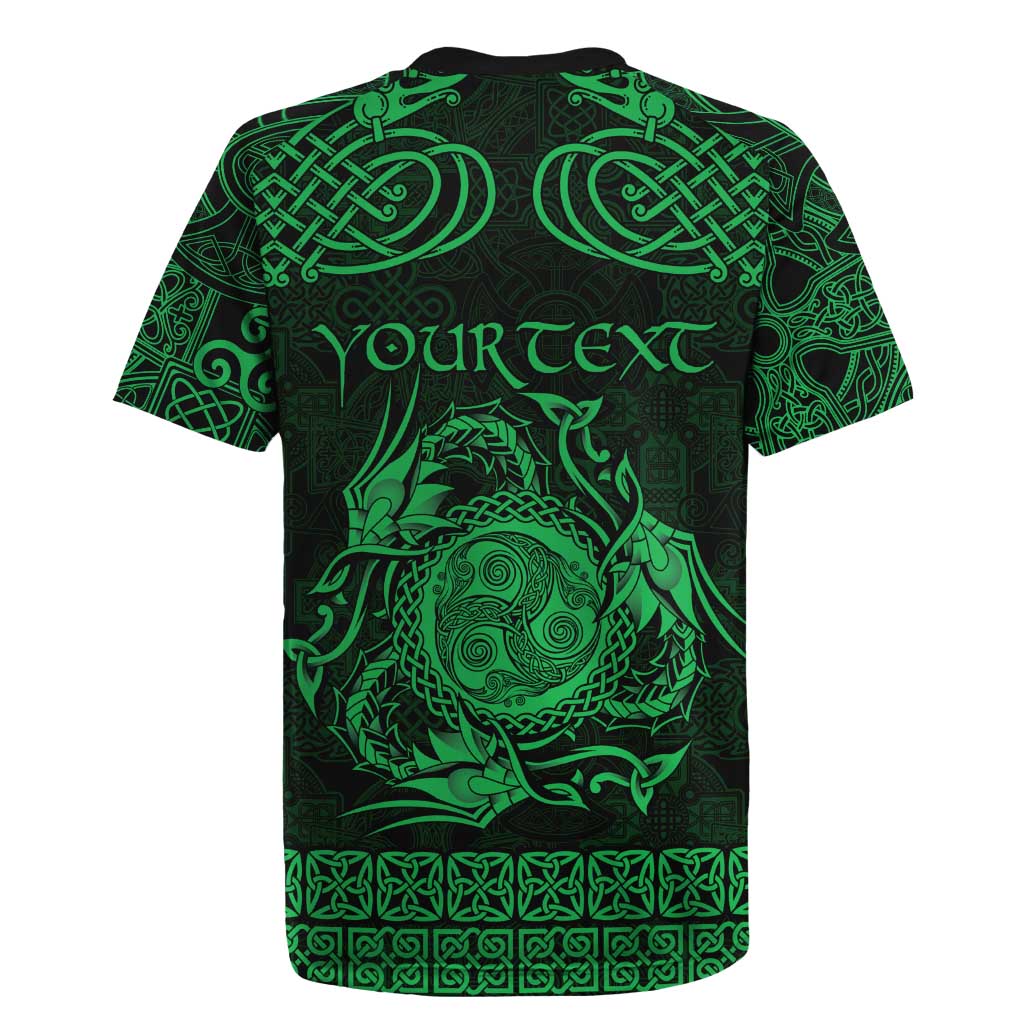 Personalized Montgomeryshire Sir Drefaldwyn Rugby Jersey Green Water Triskele Celtic-inspired - Wonder Print Shop