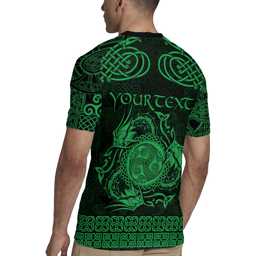 Personalized Montgomeryshire Sir Drefaldwyn Rugby Jersey Green Water Triskele Celtic-inspired - Wonder Print Shop