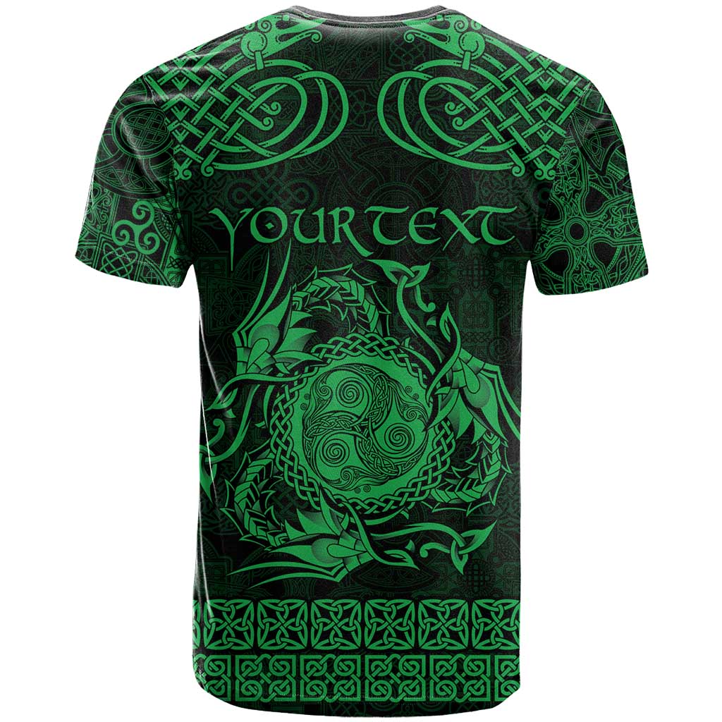 Personalized Montgomeryshire Sir Drefaldwyn T Shirt Green Water Triskele Celtic-inspired - Wonder Print Shop