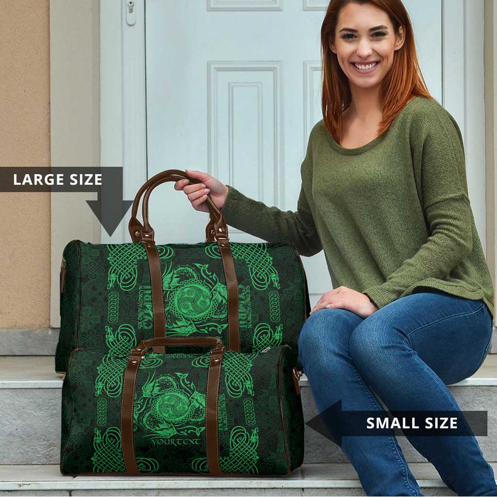 Personalized Montgomeryshire Sir Drefaldwyn Travel Bag Green Water Triskele Celtic-inspired - Wonder Print Shop