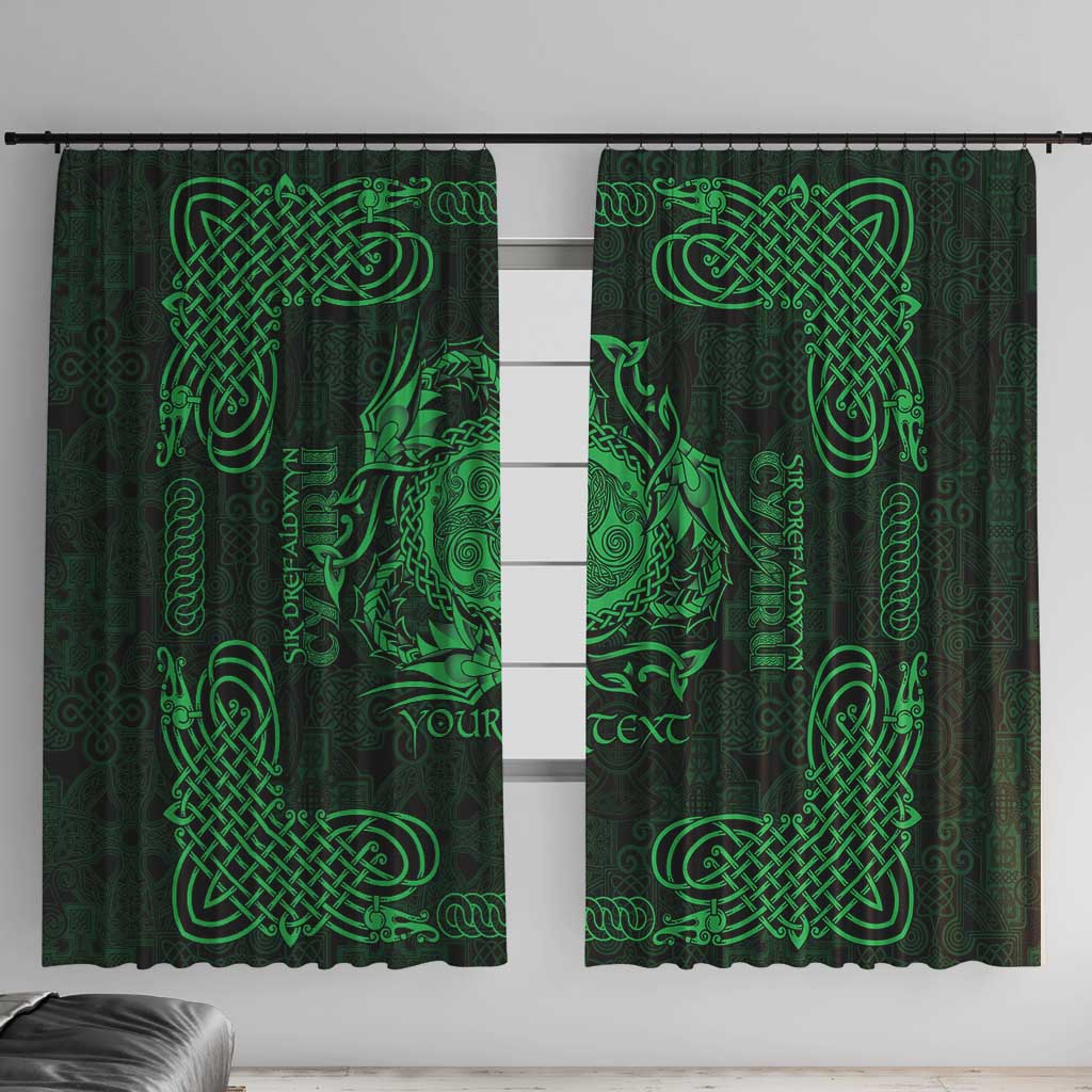 Personalized Montgomeryshire Sir Drefaldwyn Window Curtain Green Water Triskele Celtic-inspired - Wonder Print Shop