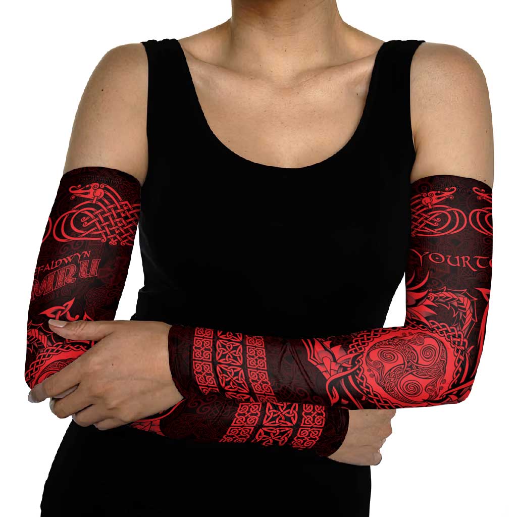 Personalized Montgomeryshire Sir Drefaldwyn Arm Sleeves Red Water Triskele Celtic-inspired - Wonder Print Shop