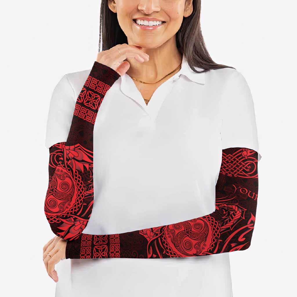 Personalized Montgomeryshire Sir Drefaldwyn Arm Sleeves Red Water Triskele Celtic-inspired - Wonder Print Shop