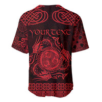 Personalized Montgomeryshire Sir Drefaldwyn Baseball Jersey Red Water Triskele Celtic-inspired - Wonder Print Shop