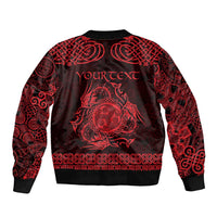 Personalized Montgomeryshire Sir Drefaldwyn Bomber Jacket Red Water Triskele Celtic-inspired - Wonder Print Shop