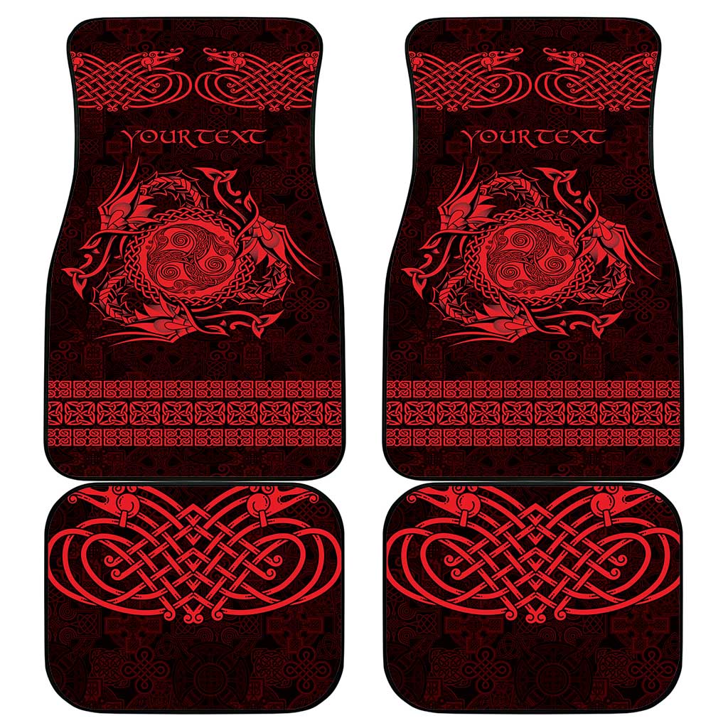 Personalized Montgomeryshire Sir Drefaldwyn Car Mats Red Water Triskele Celtic-inspired - Wonder Print Shop