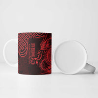 Personalized Montgomeryshire Sir Drefaldwyn Ceramic Mug Red Water Triskele Celtic-inspired - Wonder Print Shop