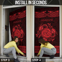 Personalized Montgomeryshire Sir Drefaldwyn Door Cover Red Water Triskele Celtic-inspired - Wonder Print Shop