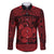 Personalized Montgomeryshire Sir Drefaldwyn Family Matching Long Sleeve Bodycon Dress and Hawaiian Shirt Red Water Triskele Celtic-inspired - Wonder Print Shop