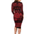 Personalized Montgomeryshire Sir Drefaldwyn Family Matching Long Sleeve Bodycon Dress and Hawaiian Shirt Red Water Triskele Celtic-inspired - Wonder Print Shop