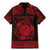 Personalized Montgomeryshire Sir Drefaldwyn Family Matching Mermaid Dress and Hawaiian Shirt Red Water Triskele Celtic-inspired - Wonder Print Shop