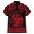 Personalized Montgomeryshire Sir Drefaldwyn Family Matching Off Shoulder Maxi Dress and Hawaiian Shirt Red Water Triskele Celtic-inspired - Wonder Print Shop