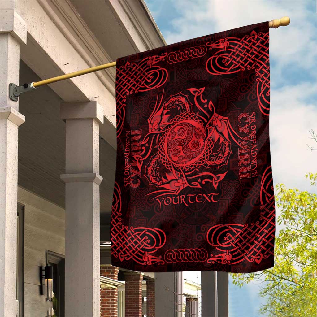 Personalized Montgomeryshire Sir Drefaldwyn Garden Flag Red Water Triskele Celtic-inspired - Wonder Print Shop