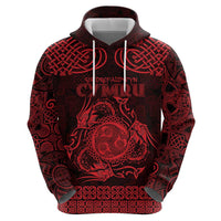 Personalized Montgomeryshire Sir Drefaldwyn Hoodie Red Water Triskele Celtic-inspired - Wonder Print Shop