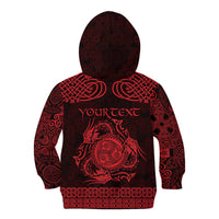 Personalized Montgomeryshire Sir Drefaldwyn Kid Hoodie Red Water Triskele Celtic-inspired - Wonder Print Shop