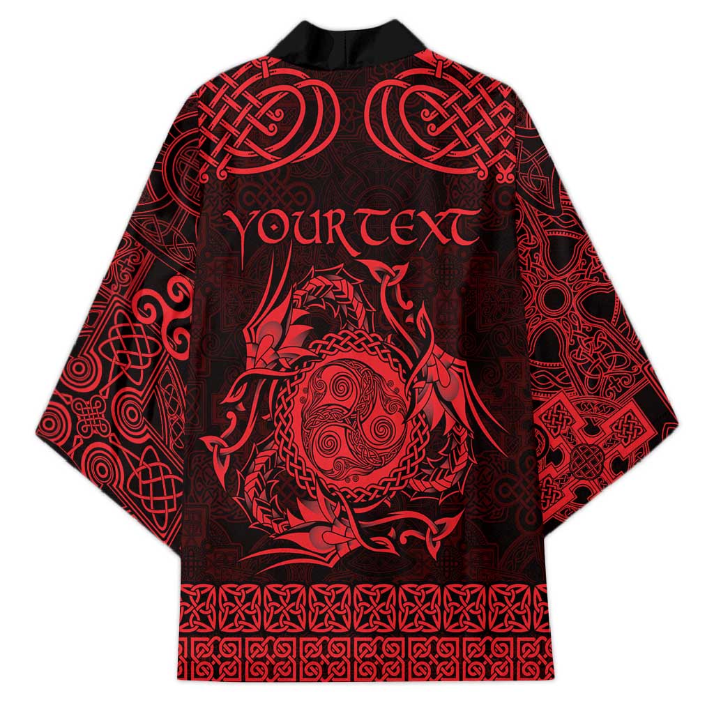Personalized Montgomeryshire Sir Drefaldwyn Kimono Red Water Triskele Celtic-inspired - Wonder Print Shop