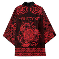 Personalized Montgomeryshire Sir Drefaldwyn Kimono Red Water Triskele Celtic-inspired - Wonder Print Shop