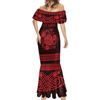 Personalized Montgomeryshire Sir Drefaldwyn Mermaid Dress Red Water Triskele Celtic-inspired - Wonder Print Shop