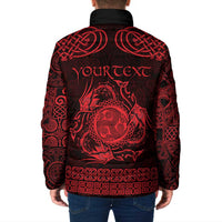 Personalized Montgomeryshire Sir Drefaldwyn Padded Jacket Red Water Triskele Celtic-inspired - Wonder Print Shop