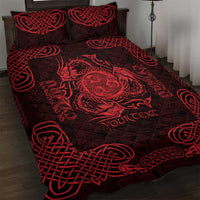 Personalized Montgomeryshire Sir Drefaldwyn Quilt Bed Set Red Water Triskele Celtic-inspired - Wonder Print Shop