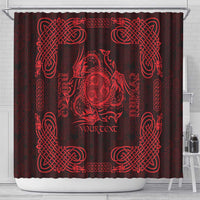 Personalized Montgomeryshire Sir Drefaldwyn Shower Curtain Red Water Triskele Celtic-inspired - Wonder Print Shop