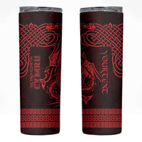 Personalized Montgomeryshire Sir Drefaldwyn Skinny Tumbler Red Water Triskele Celtic-inspired - Wonder Print Shop